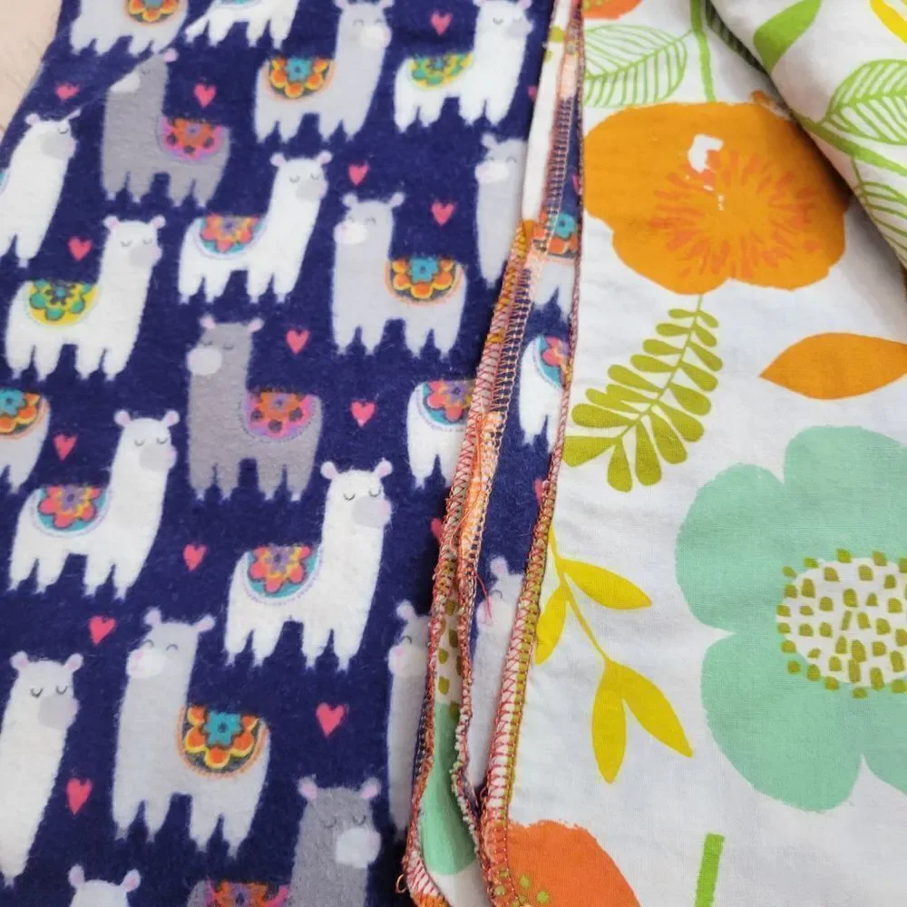 Llama/ floral baby blanket 40x28